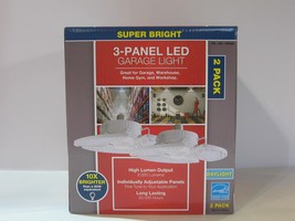 3 Panel LED Garage Light 8000 Lumens Retro Fit 2 Pack Indoor Garage Work Light - £38.98 GBP