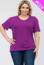 Dahlia Plus Size Basic Short Sleeve T-shirt - $13.50