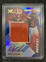 2018 Panini Xr Blue - Nick Chubb Game Used Rc Auto Relics 16/20 Browns Rookie - £105.21 GBP
