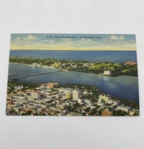 VTG Postcard Flagler Memorial Bridge West Palm Beach Florida Linen POSTE... - £6.23 GBP