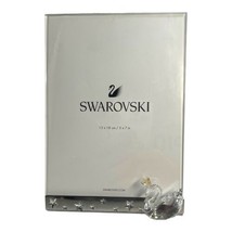 Authentic Swarovski Crown Swan Picture Frame Silver Stars Rhinestone 5x7 Crystal - £112.08 GBP