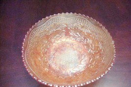 Fenton Art Glass 3 Toed Bowl - Two Flowers Marigold Carnival [GL-2] - £43.52 GBP