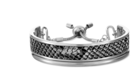Alfani Silver-Tone Faux-Leather Slider Bracelet - £15.73 GBP