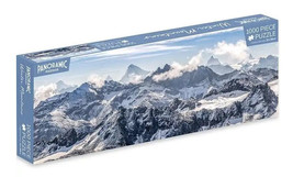 Panoramic Puzzles Winter Mountains 1000 Piece Jigsaw Puzzle 35&quot; x 13&quot; New in Box - £15.72 GBP