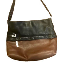 Brighton Leather Shoulder Bag Purse Tote Brown Black Pebbled Leather - $357.51 MXN