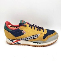REEBOK Classics Ripple Altered Suede Sneakers DV7194 Yellow Navy Men&#39;s S... - $34.60