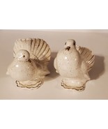 Vintage Creamy White with Gold Dove Pigeon Figurines - $28.05