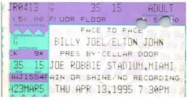 Vintage Billy Joel Elton John Ticket Stub Aprile 13 1995 Miami Florida - £35.62 GBP