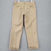 Perry Ellis Portfolio Men Pants Size 36 Brown Preppy Pleats Cuffed Strai... - $15.30