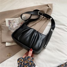 Fashion Pleated Designer Shoulder Bags for Women 2022 Summer Pu Leather Brand Ha - £24.97 GBP
