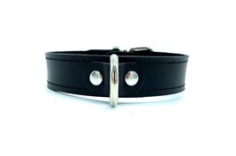 BDSM Black Leather 1&quot; Wide Tango Collar with Silver Hardware, Sub Slave ... - £51.83 GBP