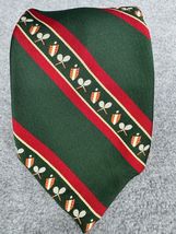 Vintage Tennis Racket Tie Green Red Stripe Preppy Club Necktie - $24.74