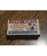 Old PECKS RIVETS Small Advertising Small Box Mending Sewing Partial Cont... - $12.19
