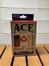 Vintage Ace Authentic 100 Plastic Poker Chips - New - $109.97 MXN