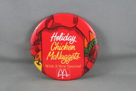 Vintage McDoanlds Pin - Holiday Chicken McNuggets 2 New Sauces- Celluloi... - $15.00