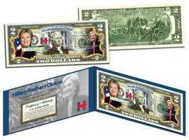 Hillary Rodham Clinton Campaign 2016 President Colorized $2 Bill Us Legal Tender - £11.05 GBP