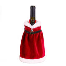 Christmas Red Wine Bottle Cover Wine Bottle Decoration Creative Wine Bag(Skirt) - £2.36 GBP