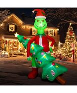 7FT Christmas Inflatable Outdoor Decoration, Built-In 6 LED Lights, Fun ... - $85.99