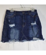 Womens/teens Wax Jeans Destressed Denim Mini Skirt Size Large - £12.40 GBP