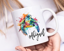Sea Turtle Personalized Name Coffee Mug, Turtle Lover Gift, Save The Tur... - £13.36 GBP