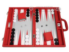 Open Box! 16&quot; Silverman &amp; Co. Leatherette Backgammon Set - Red  - £66.86 GBP