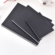 Plain Black Hard Cover Blank White Sketchbook Spiral Journal Diary Book ... - £8.31 GBP