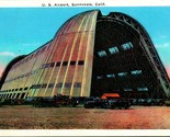 Vtg Linen Postcard Sunnyvale California CA US Airport Hangar - Unused PN... - £10.45 GBP
