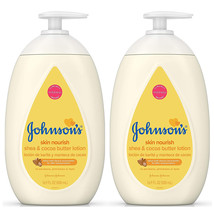 2-New Johnsons Moisturizing Dry Skin Baby Lotion with Shea &amp; Cocoa Butter, 16.9 - £23.00 GBP