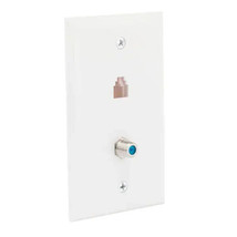 Commercial Electric 2-Gang Telephone Coaxial Wall Plate White 217F WH (1... - $11.39