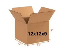 12&quot; x 12&quot; x 9&quot; CARDBOARD BOX - 32 ect - SINGLE BOX - $3.80