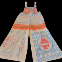 Flour Sack The Junk Overalls Coveralls W/ Straps Garden Hippie Cottage C... - $103.95