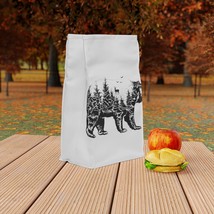 Black and White Bear Lunch Bag: Customizable Polyester Bag with Aluminum... - $38.11