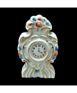 Miniature Porcelain Mantle Clock Figurine Vintage Made in Occupied Japan 4 Inch - $10.59