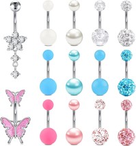 14 PCS Belly Button Ring  - £21.58 GBP
