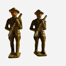 Vintage Barclay Infantry Toy Soldier Cast Iron Military Men With Rifles ... - $26.73