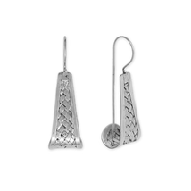 Sterling Silver Long Hand Woven Bali Earrings - £33.57 GBP