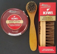 Kiwi Jumbo Brown Shoe Polish Cream, Kiwi Shine Brush &amp; Dauber, Select: Items - £10.25 GBP+