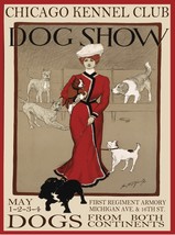 9411.Chicago kennel club.dog show.woman.red dress.POSTER.decor Home Office art - £13.62 GBP+