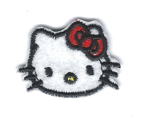 1.5X1&quot; KITTY small head red bow IRON ON / SEW ON PATCH キティ・ホワイト Kiti How... - $6.64