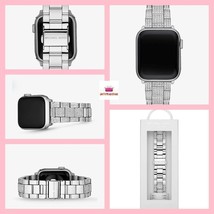 Michael Kors Pave Silver-Tone Stainless Steel Apple Watch Strap Band 38/40mm - £78.94 GBP