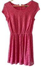 Gap Womens Lace Fit and Flair Cap Sleeve Round Neck Lace Dress Pink 4 - £9.53 GBP