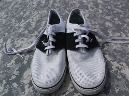 PUMA SPORTSLIFESTYLE WHITE &amp; BLACK MEN'S sz12 ATHLETIC TENNIS SHOES KD6857 - $20.51