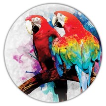 Macaw Watercolor : Gift Coaster Parrot Bird Aquarelle Modern Animal Cute - £3.94 GBP