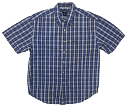 GUESS JEANS Shirt Mens Size  XL Blue Plaid Short Sleeve Button Up Regula... - $16.82