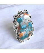 Copper Oyster Turquoise Ring for Women, 925 Solid Sterling Silver Ring, ... - $1,123.29 MXN