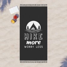Boho Beach Towel, Boulder Blanket, Hike Nature, Hike More Worry Less - $64.89