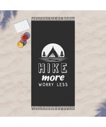Boho Beach Towel, Boulder Blanket, Hike Nature, Hike More Worry Less - £50.88 GBP