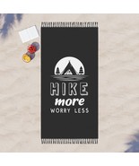 Boho Beach Towel, Boulder Blanket, Hike Nature, Hike More Worry Less - $64.89