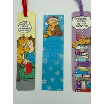 Vintage Garfield Bookmarks Lot of 3 Jim Davis Fat Cat with Yarn Tassel Ties - $24.49