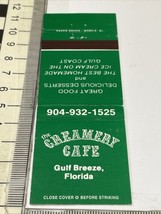 Matchbook Covers The Creamery Cafe. Gulf Breeze, FL  gmg  Unstruck - $12.38